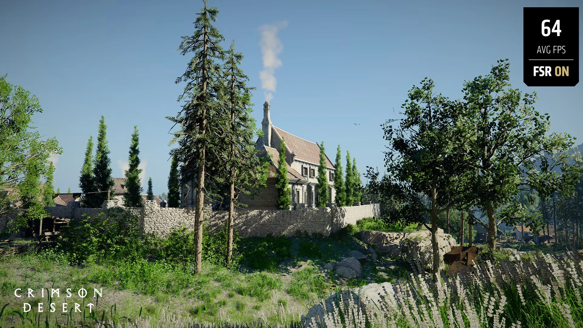 Crimson Desert עם FSR מופעל, 64FPS